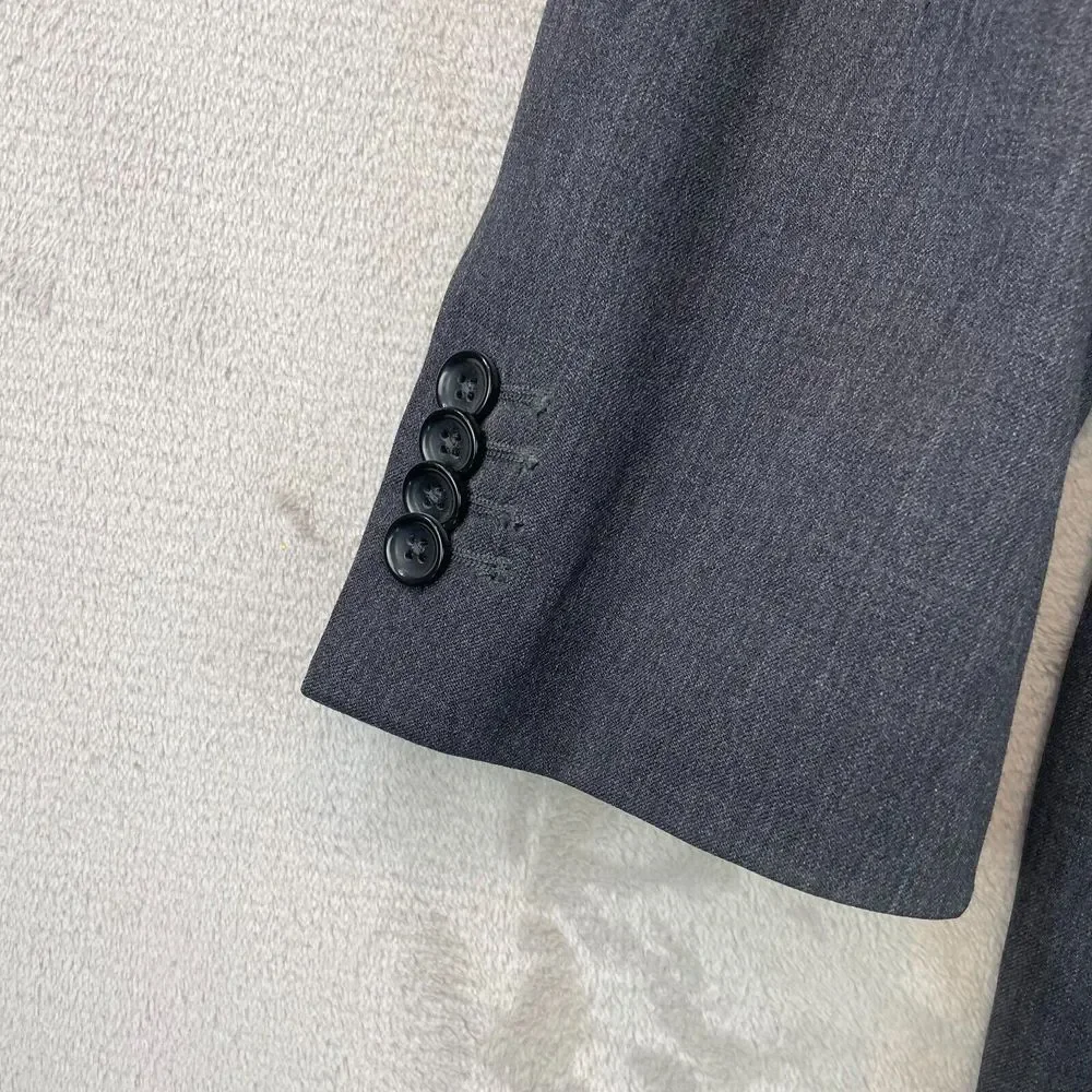 BANANA REPUBLIC Blazer Sport Coat Mens 44R‎ Gray Wool Three Button Jacket Modern